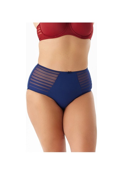Be Curvy Aster Büyük Beden Çizgili Külot Blue
