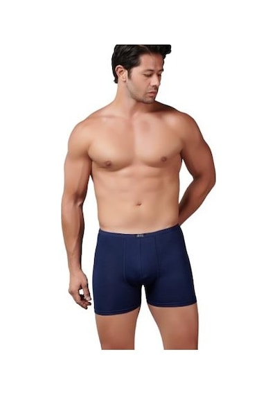 6 Adet Gümüş Erkek Bambu İnce Bel Elastan Boxer 8007 Lacivert