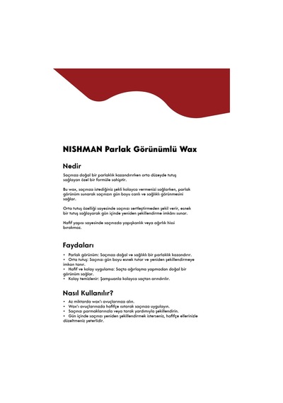 Saç Şekillendirici Parlak Wax 03 Sert Yapı 150 Ml