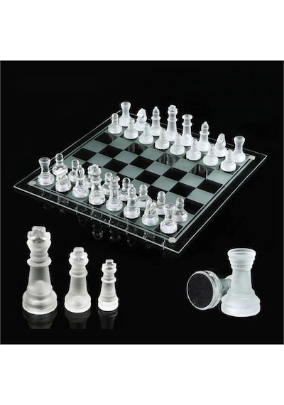 35x35 Cm Cam Satranç Takımı