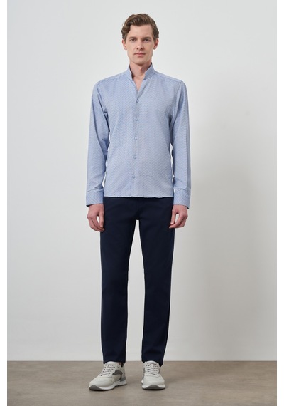 Morven Erkek Mavi Slim Fit Dik Yaka Gömlek 25mc004046300 Mavi