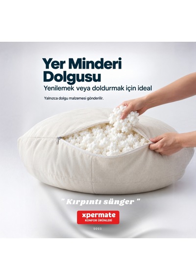 Kırpıntı Sünger Dolgu Malzemesi Beyaz Sünger Parçacıkları Elyaf Kırpık Sünger Dolgu Lateks 1 Kg