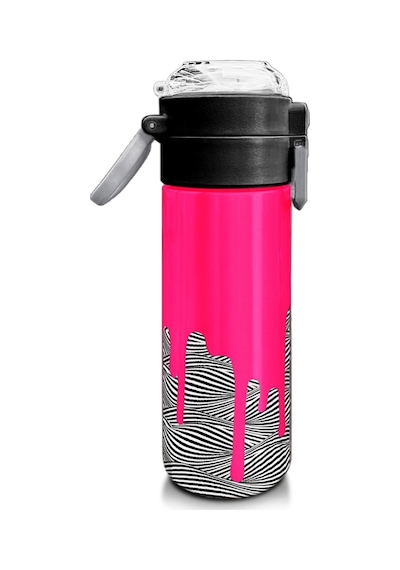 Coral High Kız Çocuk 500 Ml Okul Ve Günlük Paslanmaz Çelik Termos - Pembe Siyah Beyaz Desenli - Sızdırmaz Çok Renkli