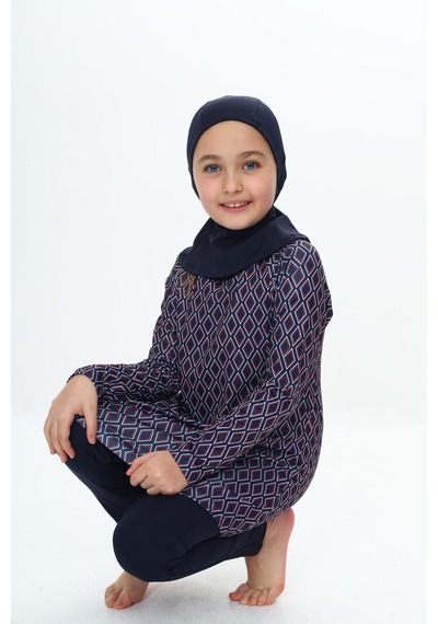My Kids Wear Yaş Tesettür Mayo Fuşya - Yeşil