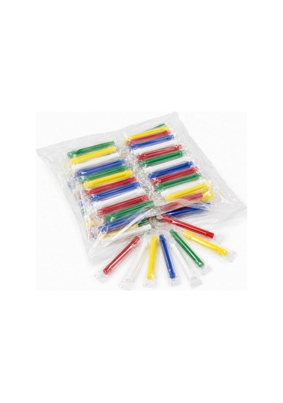 Uzun Renkli Plastik Sipsi - 40 Adet