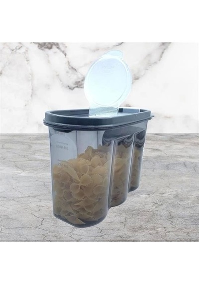 Buffer 2 Kapaklı Ölçekli Erzak Saklama Kabı - 1,2 Litre - Sa930 Şeffaf