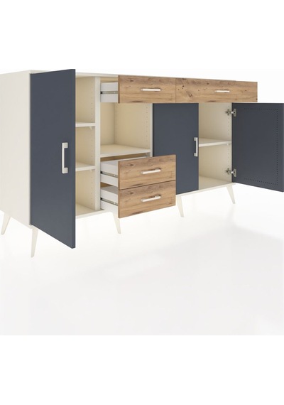 Hyperion Konsol 4 Raflı 4 Çekmeceli 3 Kapaklı 176x44x99 Aytaşı-antrasit/çam Aytası/antrasıt - Aytası Hyperion Konsol 4 Raflı 4 Çekmeceli 3 Kapaklı 176x44x99 Aytaşı-antrasit/çam Aytası/antrasıt - Aytası