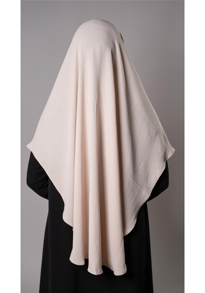 Hürrem Bone Bej Pratik Hazır Geçmeli Tesettür Eşarp Aerobin Kumaş Düz Hijab 2309 12