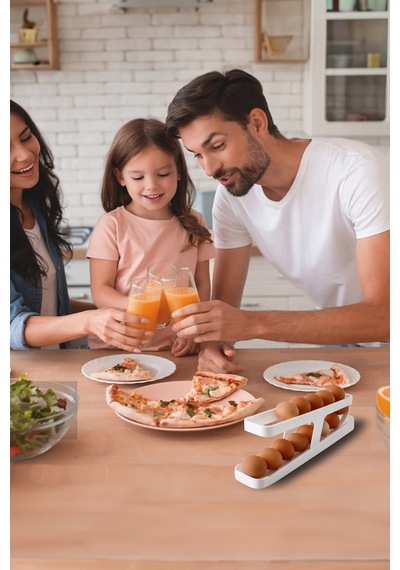 Thentech 2 Katmanlı Yumurta Standı Yumurta Standı Yeni Nesil Dolap İçi Beyaz