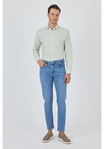 Koyu Mavi Gabardin 5 Cep Düz Paça Casual Slim Fit Pamuklu Denim Pantolon 1023250156 Koyu Mavi Koyu Mavi Gabardin 5 Cep Düz Paça Casual Slim Fit Pamuklu Denim Pantolon 1023250156 Koyu Mavi