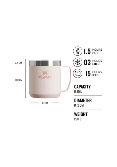 The Legendary Camp Mug Kapaklı Termos Bardak 0.35l 12oz - Rose Quartz