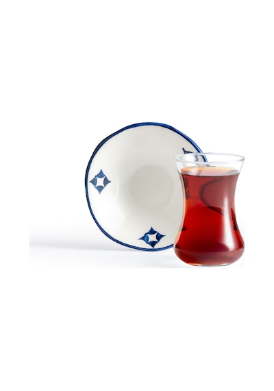 Madame Coco Vie Rouge Bourges 8'li Çay Seti - Mavi/beyaz - 108 Ml 8684427290545 Çok Renkli