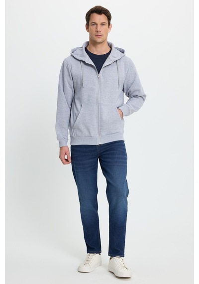 Tudors Unisex Relax Fit Rahat Kesim Pamuklu İçi Polarlı Çift Cepli Tam Fermuarlı Gri Kapüşonlu Sweatshirt-41650 Gri Tudors Unisex Relax Fit Rahat Kesim Pamuklu İçi Polarlı Çift Cepli Tam Fermuarlı Gri Kapüşonlu Sweatshirt-41650 Gri