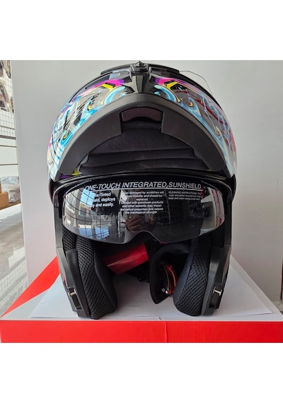 Rhkc Çene Açılır Kask Vizörlü Bıg Monster L Çok Renkli