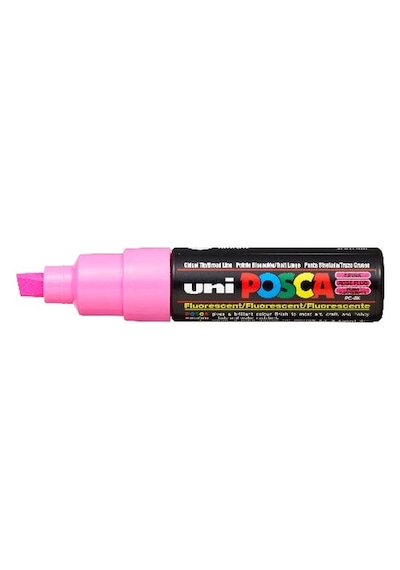 Hobi-Marketart Uni Posca Pc-8K Boyama Markörü 8 Mm Kesik Uç Floresan Pembe