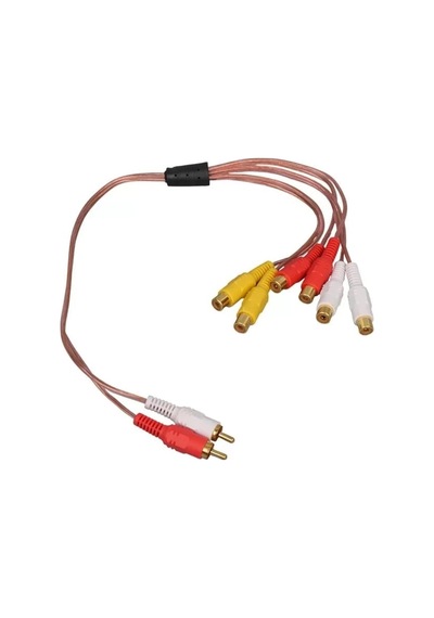 Hubrendy Sh Powermaster 2 Rca Erkek / 6 Rca Dişi 40 Cm Kablo