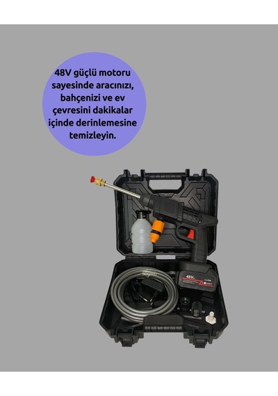 Mey İthalat 48v Şarjlı Basınçlı Yıkama Makinesi Kablosuz Su Tabancası