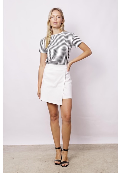 Jument Kadın Likralı Çizgili Kaşkorse Sıfır Yaka Kısa Kol T-shirt Bluz-beyaz Çizgi Beyaz Ç. Jument Kadın Likralı Çizgili Kaşkorse Sıfır Yaka Kısa Kol T-shirt Bluz-beyaz Çizgi Beyaz Ç.