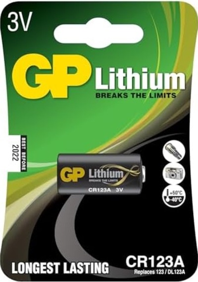 Gp Batteries Gpcr123a Dl123a/cr123a Boy Lityum Pil, 3 Volt, Tekli Kart