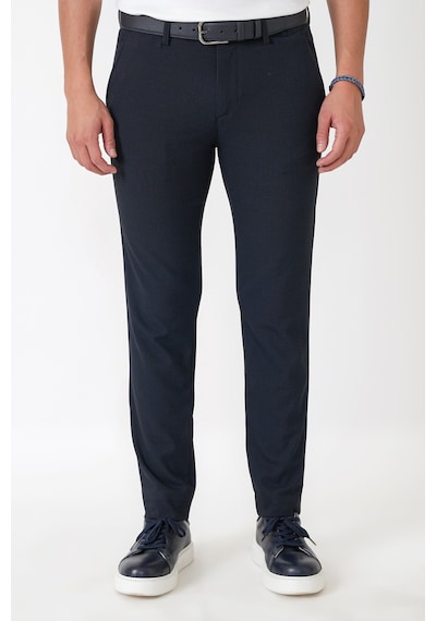 Slim Fit Yan Cep Esnek Yünlü Lacivert Pantolon P 1232