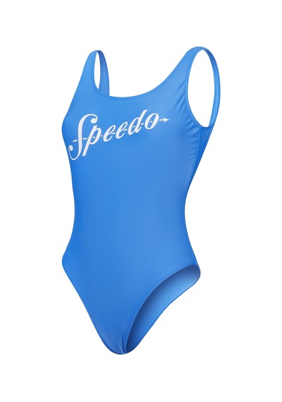 Speedo Logo Deep U-back Kadın Yüzücü Mayosu mavi
