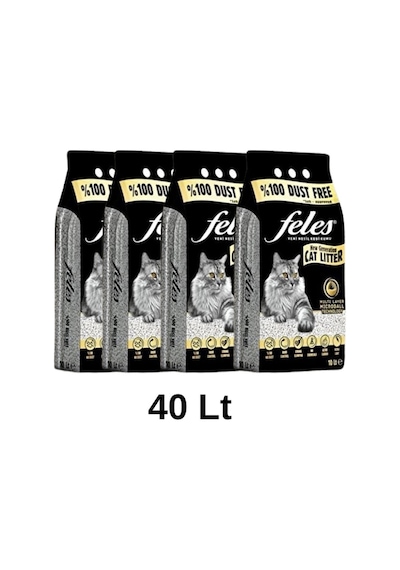 Feles Tozsuz Topaklaşan Kedi Kumu 4 x 10 L