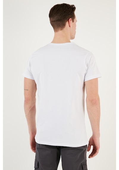 Buratti Bisiklet Yaka Pamuklu Slim Fit Erkek T Shirt 541There Beyaz