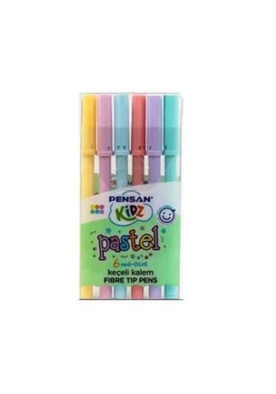 Pensan 99096 Kıds Pastel Kesik Uç Keçeli Kalem 6 Renk