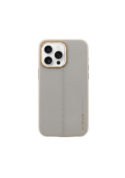 Grey Deri 16 Pro Kılıf Gri