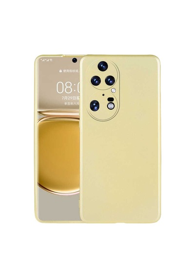Zore Huawei P50 Pro Kılıf Omsy Premier Silikon Kapak - Gold