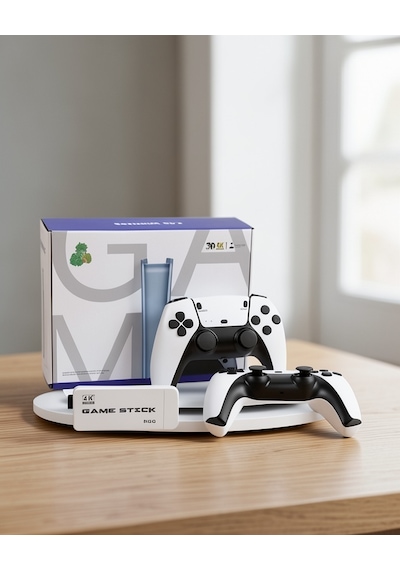 Game Stick 4k Hd 20.000 Oyunlu Çift Oyun Kollu Beyaz