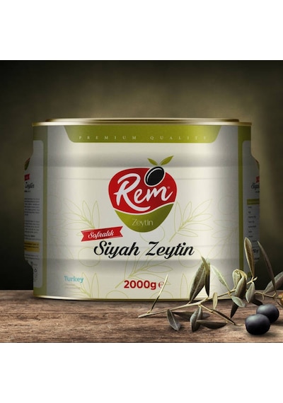 Rem Sofralık Siyah Zeytin Teneke 2 KG