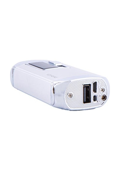 Gümüş Multifonksiyonel Çakmak Tek Torch Pürmüz Puro Çakmağı, Elektrikli Çakmak, Powerbank, El Feneri - Tr4682