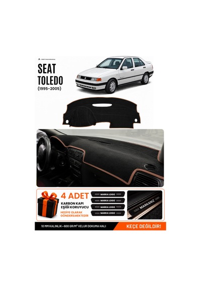 Seat Toledo 1995-2005 Uyumlu Torpido Örtüsü, Torpido Kılıfı - Siyah Kahverengi