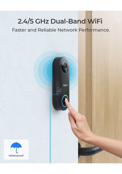Kablolu Akıllı Kapı Zili, 5 Mp Wifi Kamera, 2.4/5 Ghz Çanlı Su Geçirmez Dış Mekan Kapı Zili, İnsan Algılama U