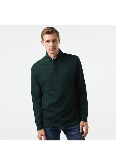 Nautica Nautıca Erkek Yeşil Slım Fıt Uzun Kollu Polo Desenli K37015t Yeşil