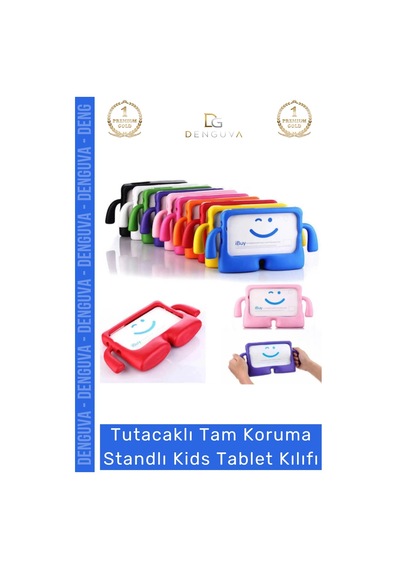 Özel Üretim Apple Ipad 7. 8. 9. Nesil 10.2 Inç Yumuşak Dokulu Tutacaklı Tam Koruma Standlı Kids Tablet Kılıfı