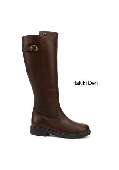 Gönderi(R) Gönderir Kadın Kahve Antik Fermuarlı Kauçuk Taban Hakiki Deri Çizme Gkzc13444570 Kahverengi