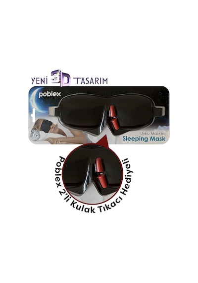 Poblex 3D Uyku Maskesi Kulak Tıkacı