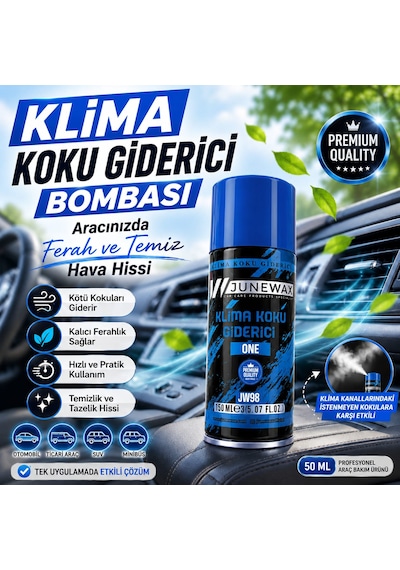 Klima Koku Giderici Bombası 150 Ml - Araç İçi Koku Giderici, Klima Temizleyici, Kalıcı Ferahlık Jeune Mor Koku Mavi
