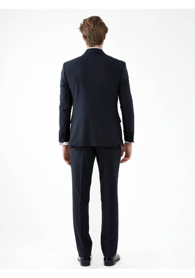 Dufy Lacivert Erkek Slim Fit Sivri Yaka Smokin Takım - 92401 Lacivert