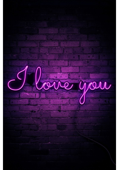 I Love You Neon Led Duvar Aydınlatması & Dekoru & Gece Lambası Pembe Pembe
