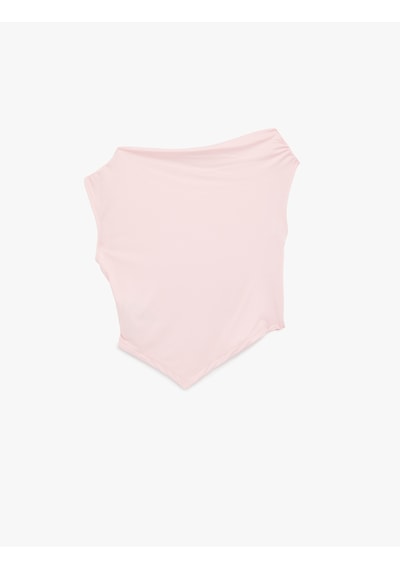 Koton Slim Fit Kolsuz Asimetrik Bluz Pembe 6sal30030ık Gül