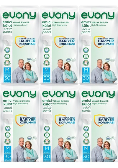 Evony Hasta Bezi Yetişkin Emici Külot M-orta 180 Adet 6pk 30