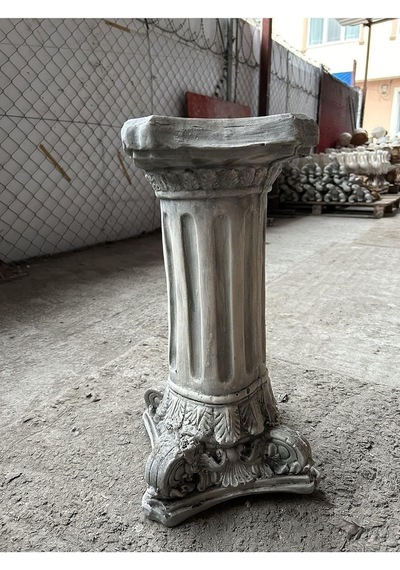 Dekoratif 53cm Vernikli Gri Eskitme Roma Sütun Ev Balkon Bahçe Dekorasyon Bohem Heykel Biblo Diğer