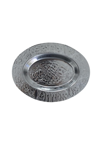 Paslanmaz Çelik Oval Tepsi 304 Kalite Krom, Dekoratif Ve Servis Amaçlı Küçük Tepsi 18 Cm
