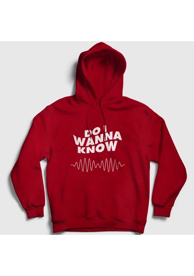 Presmono Unisex Know Arctic Monkeys Kapüşonlu Sweatshirt Kırmızı