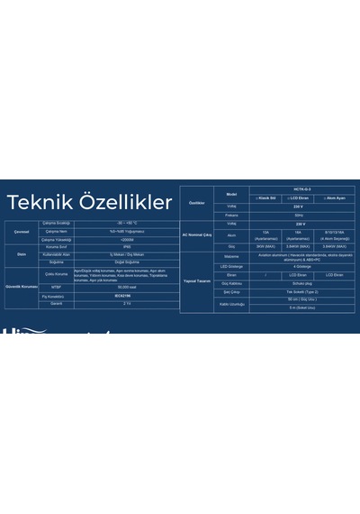 Hıms Hctk-g-3 3.7 Kw Type 2 Taşınabilir Elektrikli Araç Şarj Cihazı 3,7 Kw