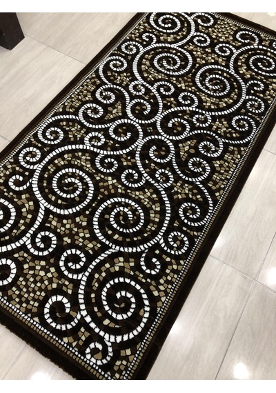 Saray Halı Doğadan 10910 V 100X200 Kahve Taşlı 2 Metre Yolluk !