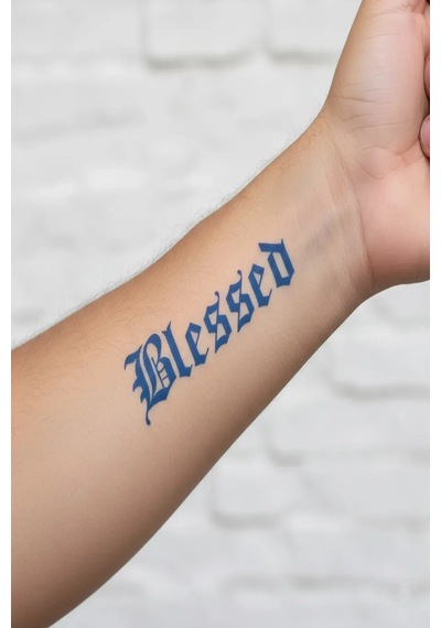Blessed 5 Cm Minimal Geçici Dövme Yarı Kalıcı Geçici Dövme